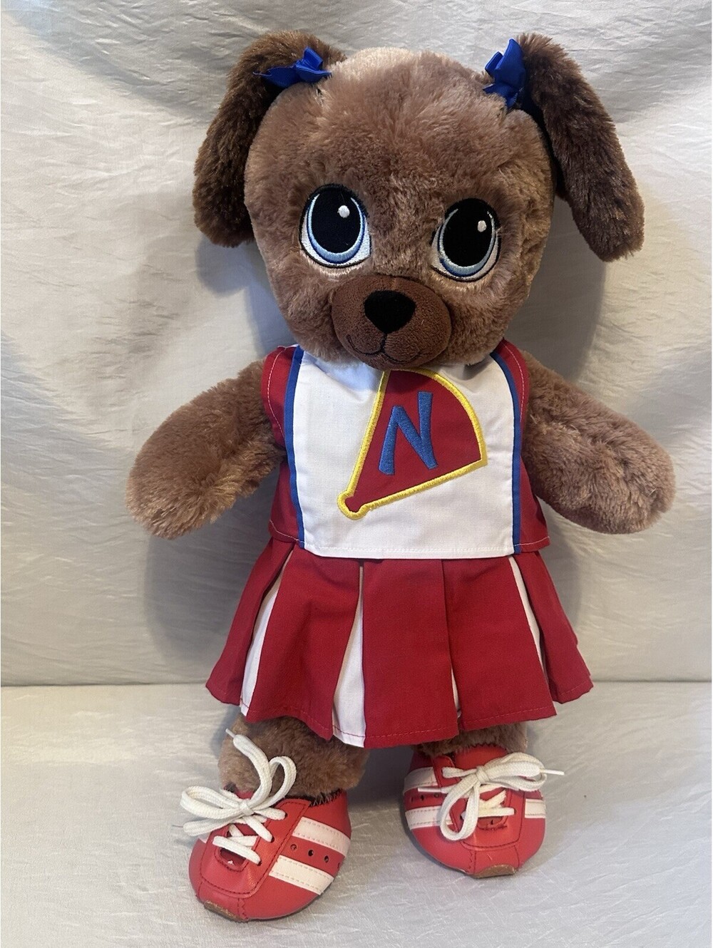 Build A Bear Puppy Dog Sweet Hugs Brown Blue Eyes Plush 17" W/VTG NAW Outfit